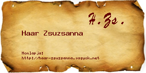 Haar Zsuzsanna névjegykártya